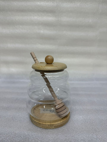 Decorative Glass Honey Jar Set