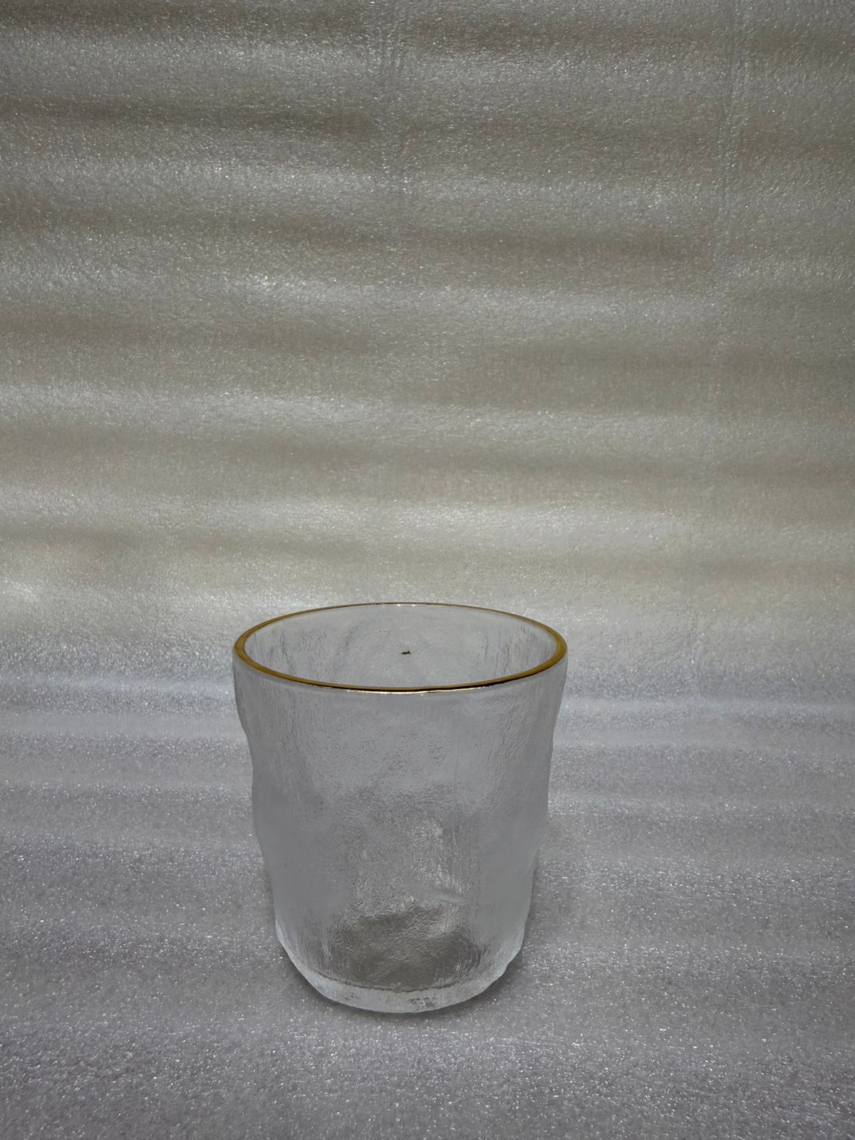 Luxury Frosted Glass Tumblers with Gold Rim