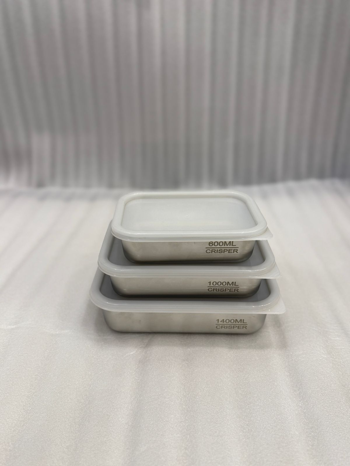 3-Piece Stainless Steel Food Storage Containers with Lids