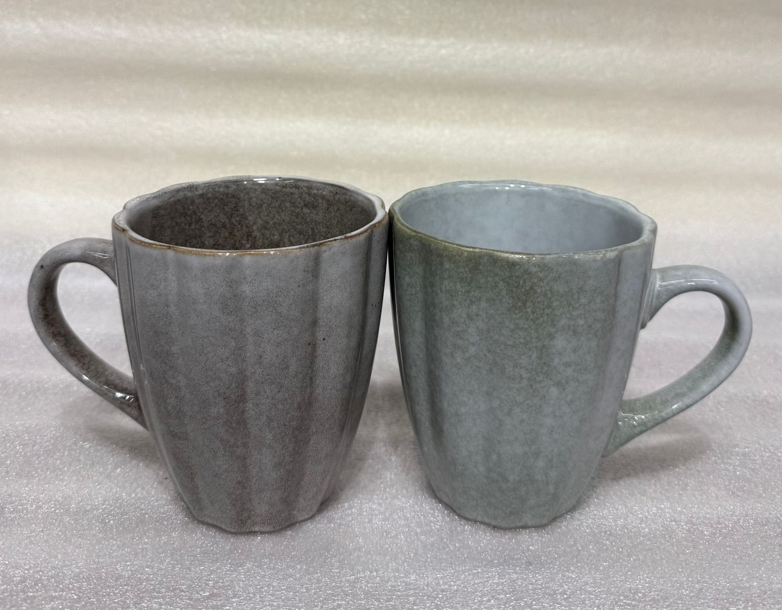 2-Pcs Handcrafted Earth-Tone Coffee Cups with Matte Glaze Finish