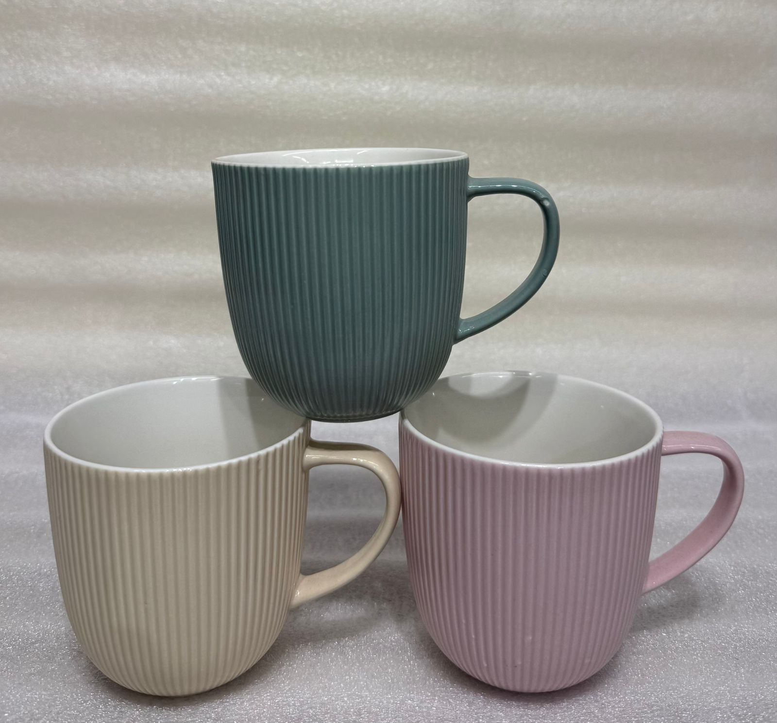 Vertical Ribbed Matte Pastel Tea Cups