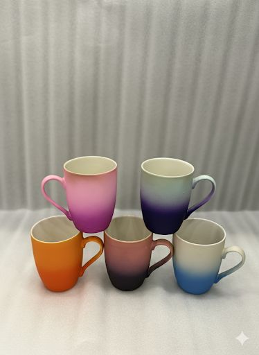 Artisan Rainbow Ombre Ceramic Mugs