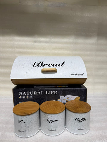 4-Pcs Haus Roland White Granite Finish Food Storage Containers