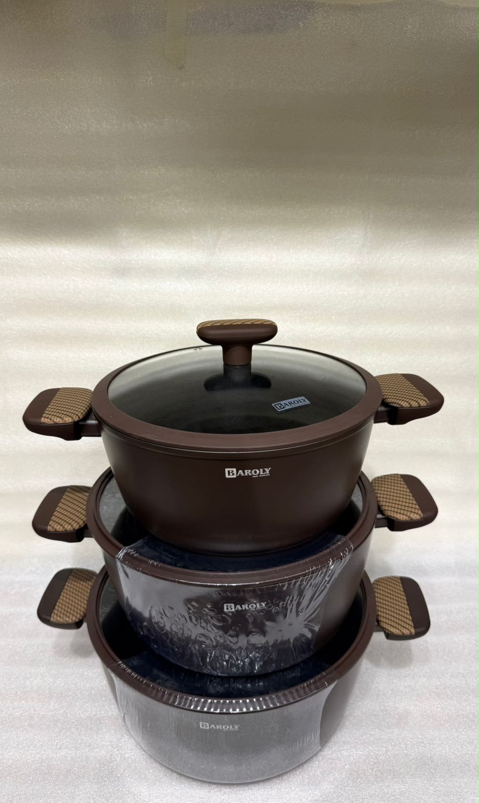 Baroly Premium Non-Stick Casserole Set with Glass Lids