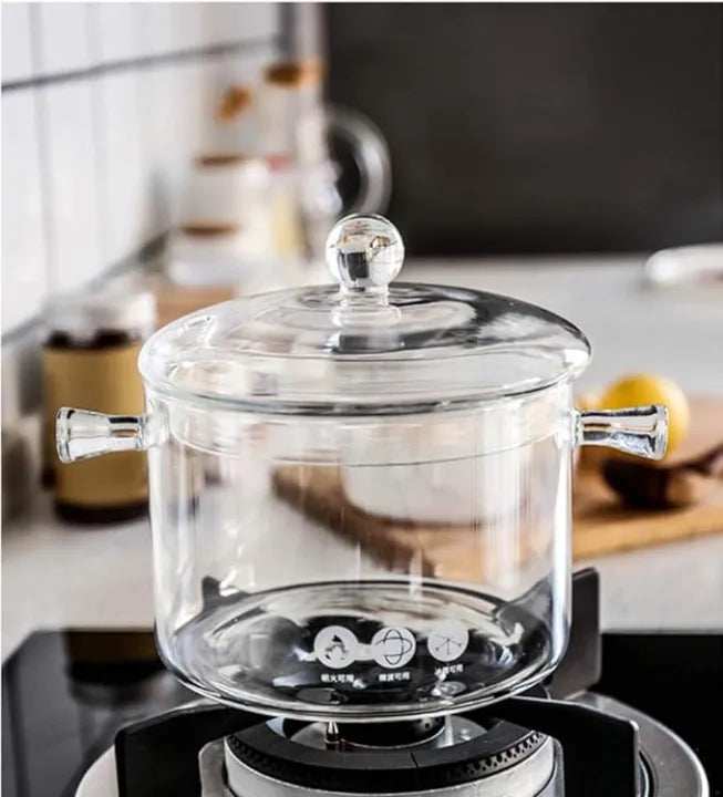 Borosilicate Glass Cooking Pot - 2000ml