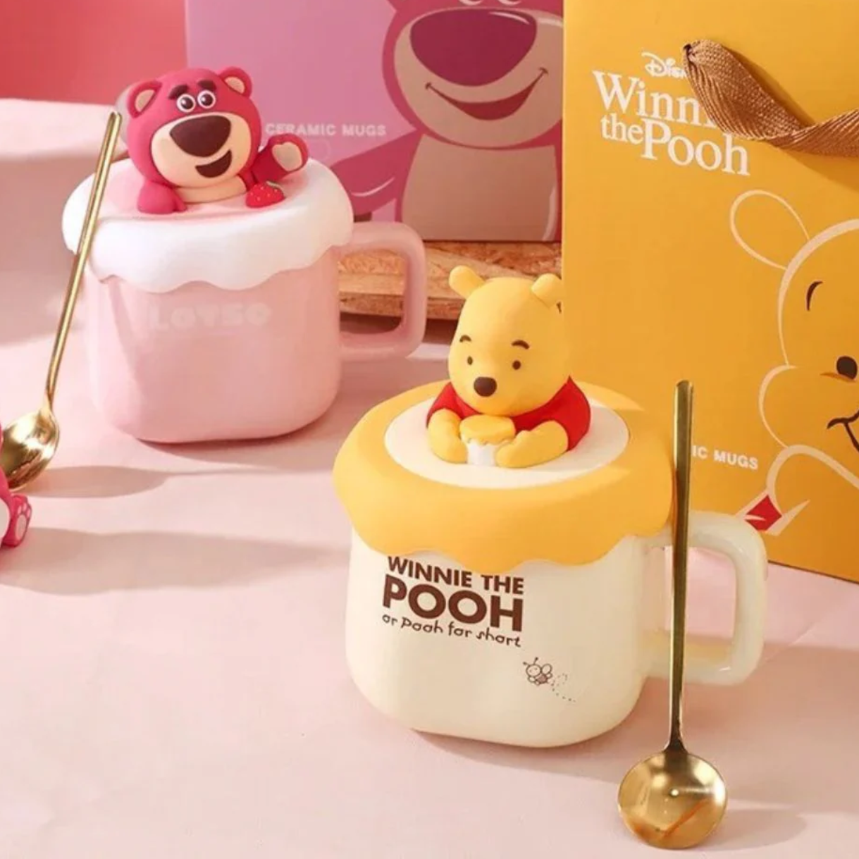 Walt Disney Winnie Pooh Porcelain - Disney Winnie The Pooh Mug With Spoon | 3pcs Set