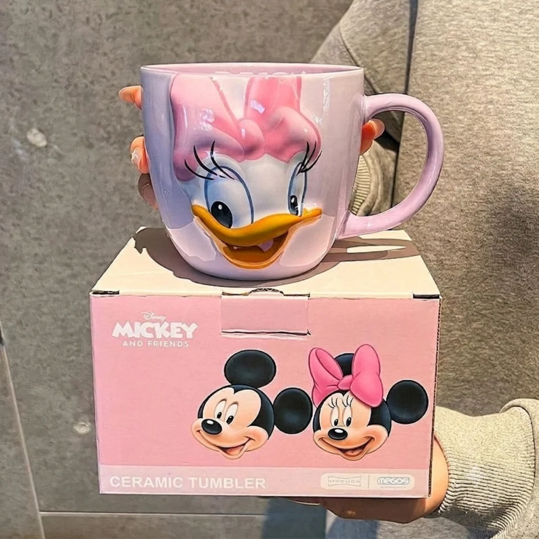 Disney Daisy Duck 3D Sculpted Ceramic Mug - Purple 16oz Coffee Cup