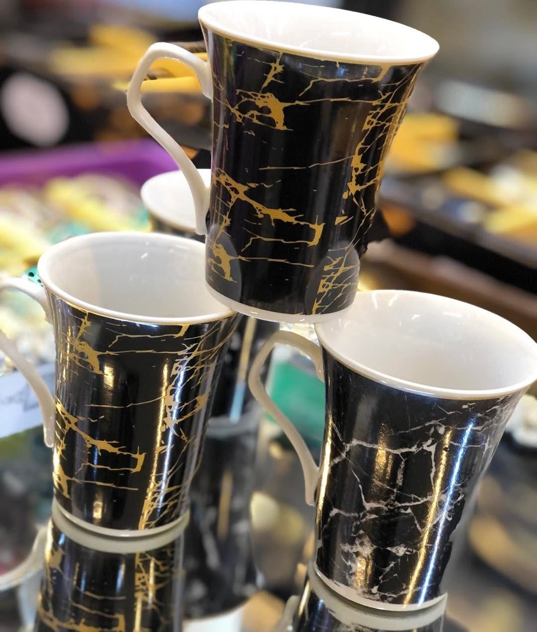 Premium Gold Marble Black Ceramic Coffee Mug