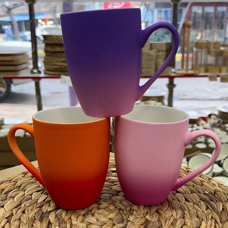 Artisan Rainbow Ombre Ceramic Mugs