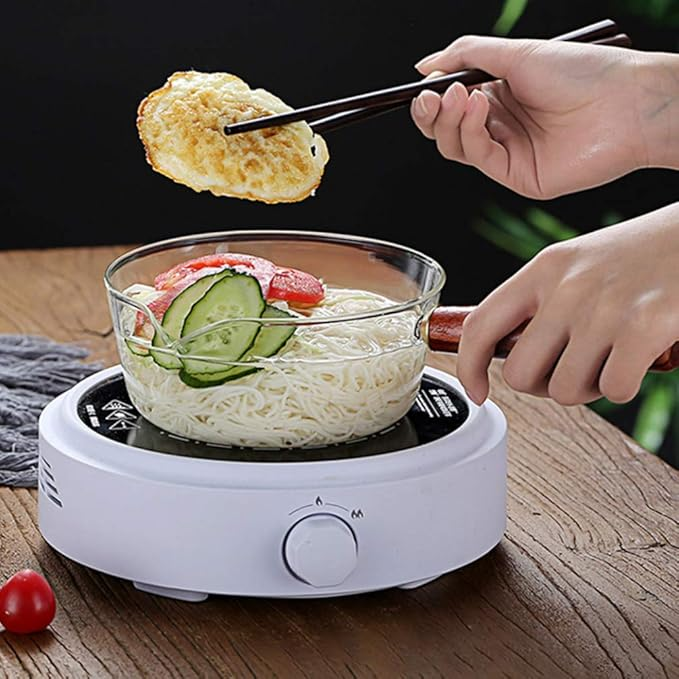 Glass Cooking Utensil (Saucepan) For Stove Use - 600ml