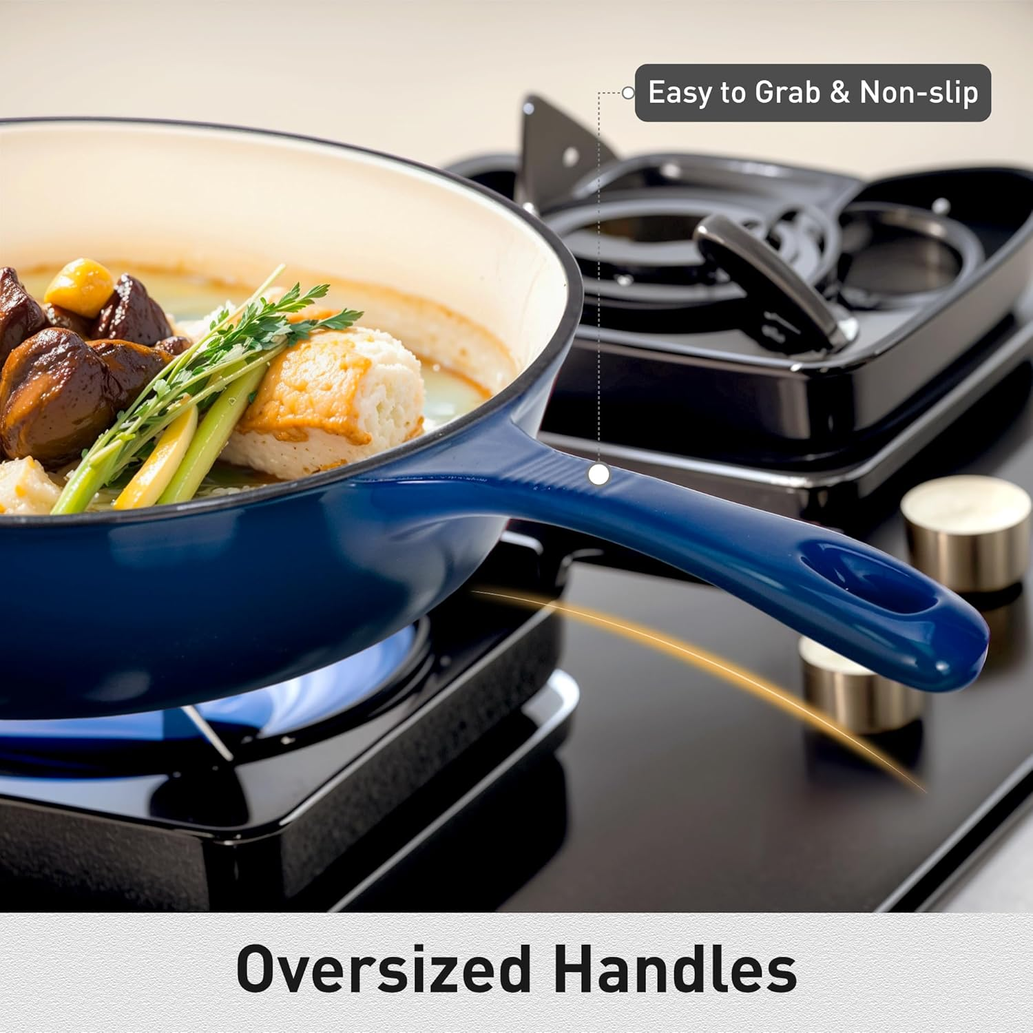 7pcs Cast Iron Enamel Cookware Set - Royal Blue