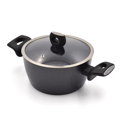 Korkmaz Nora Granite Forged Aluminium Casserole Pot | 20x9.8 - 24x11.7 - 28x13.7