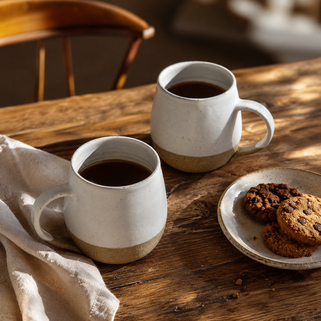 Speckled Clay Bottom Round Belly Tea Cup