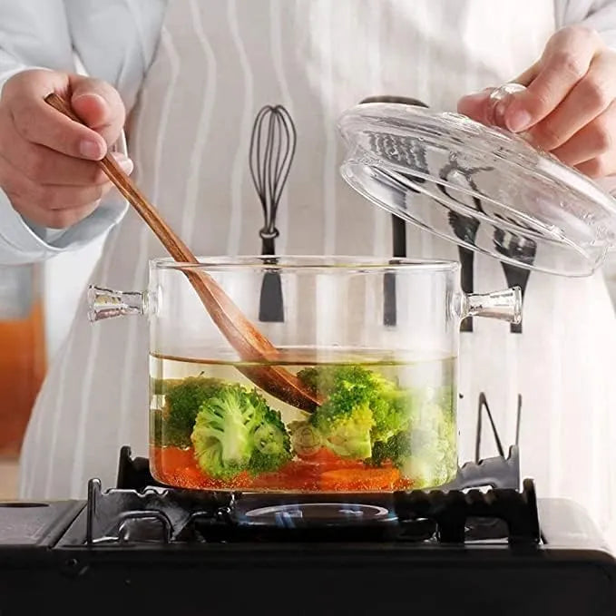 Borosilicate Glass Cooking Pot - 2000ml