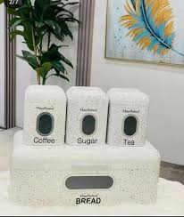 Modern Germany Design White Bread Bin Set