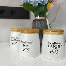 Matte White Food Storage Containers with Bamboo Lids