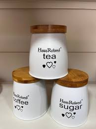 Matte White Food Storage Containers with Bamboo Lids