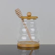 Decorative Glass Honey Jar Set