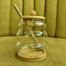 Decorative Glass Honey Jar Set