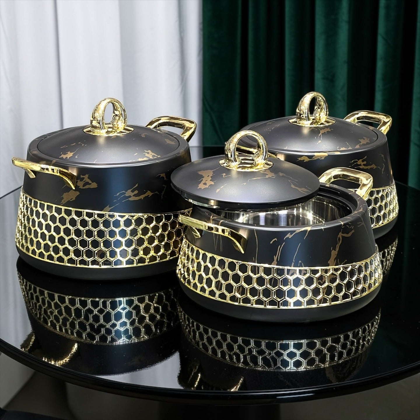 Premium Honeycomb Designer Insulated Food Server with Handles